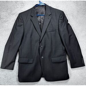 Joseph Feiss Blazer Mens 44 Regular Dark Gray 100% Wool Jacket Suit 2‎ Buttons